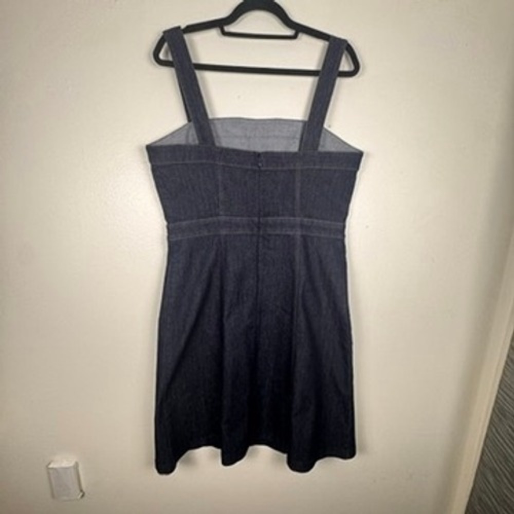Ann Taylor Factory Denim Sheath Dress Dark Indigo Blue‎ Square Neck NWT Size 12